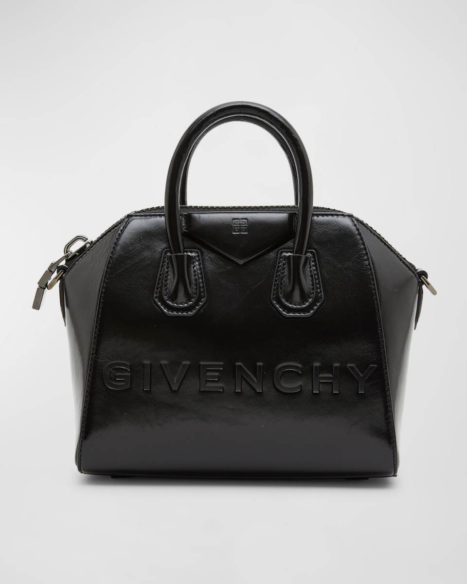 Antigona Mini Top Handle Bag in Leather with Givenchy Logo